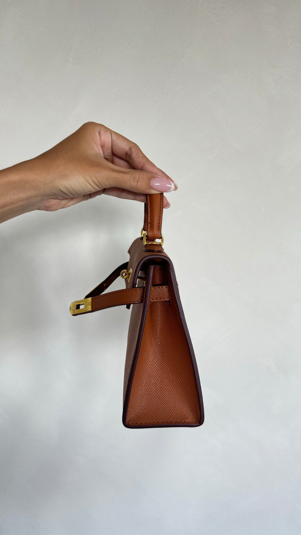 CAMEL TOP-HANDLE MINI BAG 22