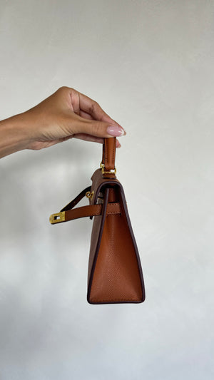 CAMEL TOP-HANDLE MINI BAG 22