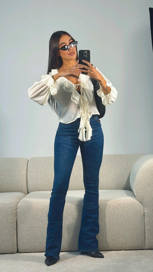 OFF WHITE RUFFLED BLOUSE