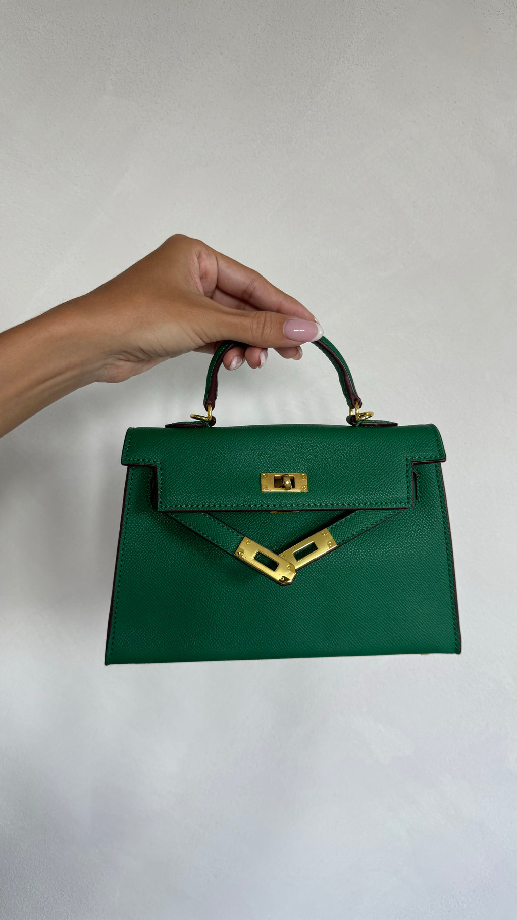 GREEN TOP-HANDLE MINI BAG 22
