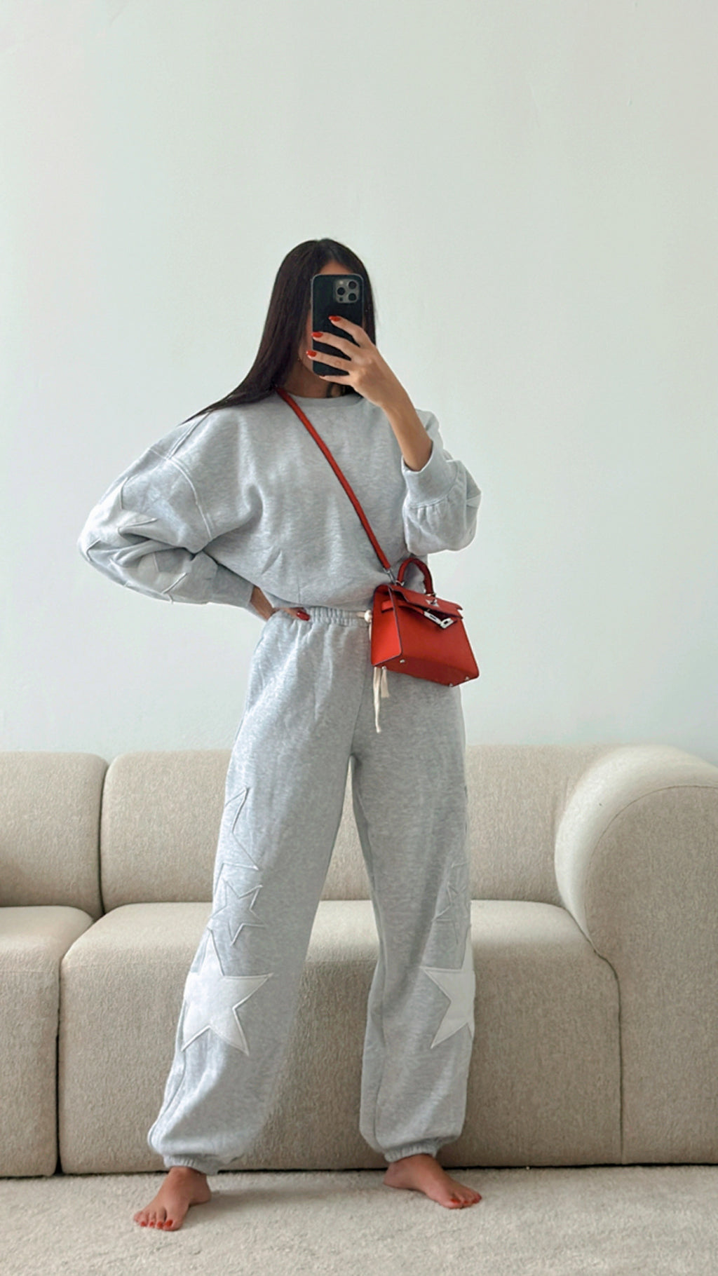 HEATHER GRAY STARS LOUNGE SET