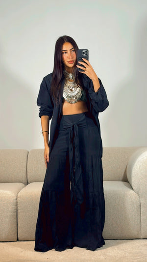 BLACK BOHO MAXI PANTS