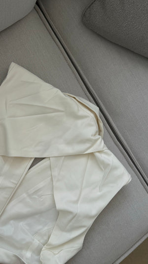 IVORY (off white ) CROPPED BLAZER VEST | BELTED