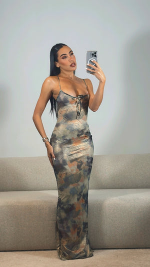 GOLDEN TIE DYE DRESS