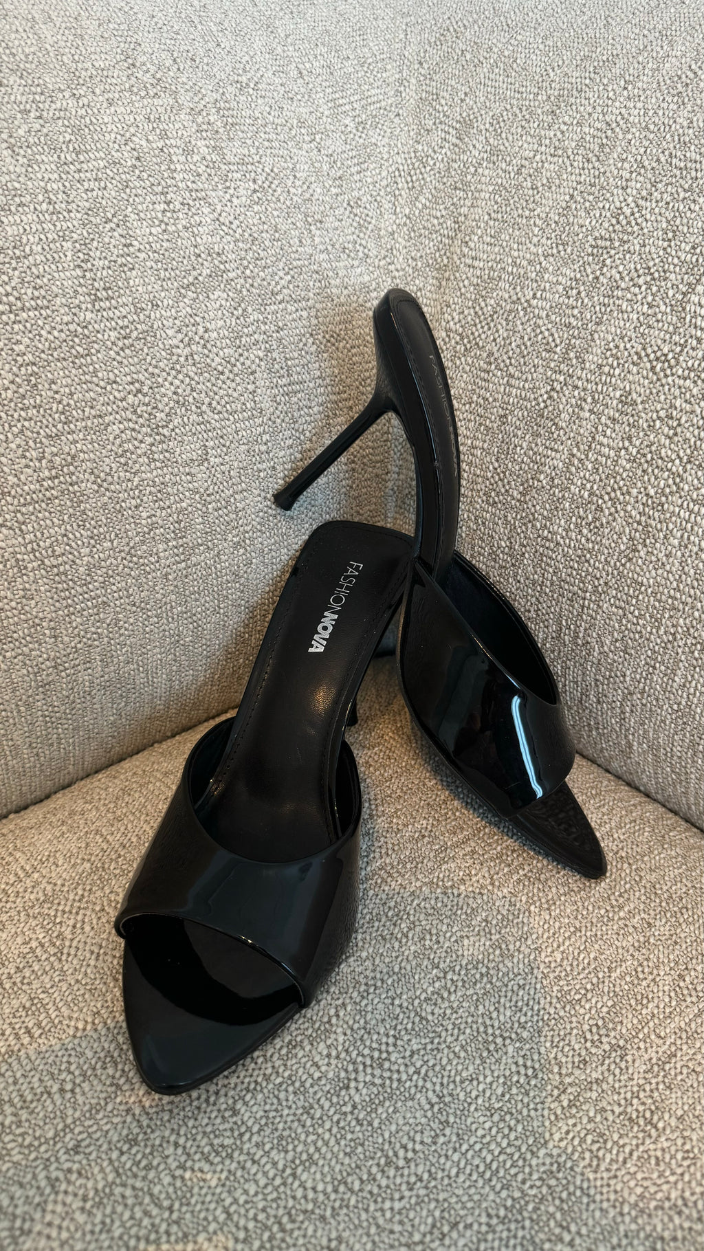 Black FN mule heels 7.5