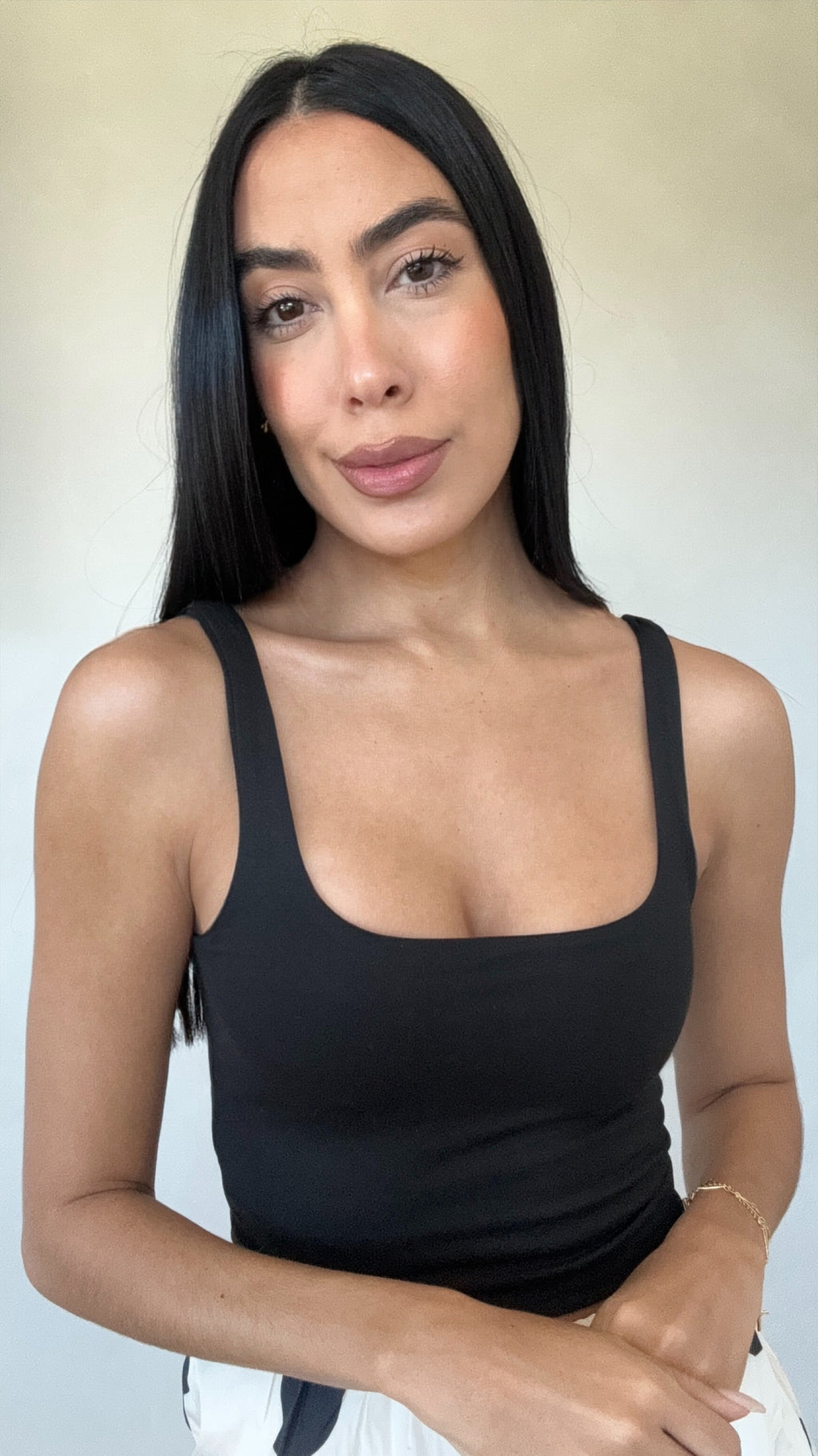 BLACK SOFT SQUARED SPANDEX TOP