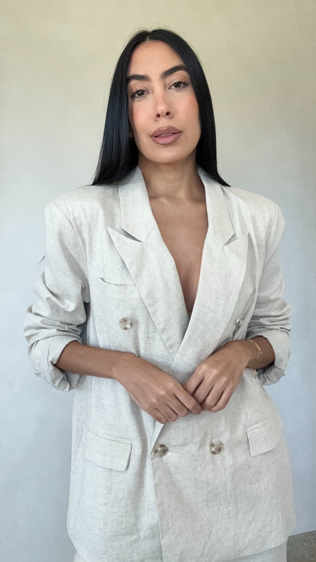 OATMEAL LINEN BLAZER