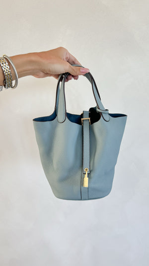 BABY BLUE BUCKET BAG LOCK 18