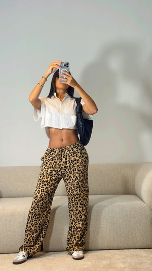 LEOPARD PULL ON PANTS