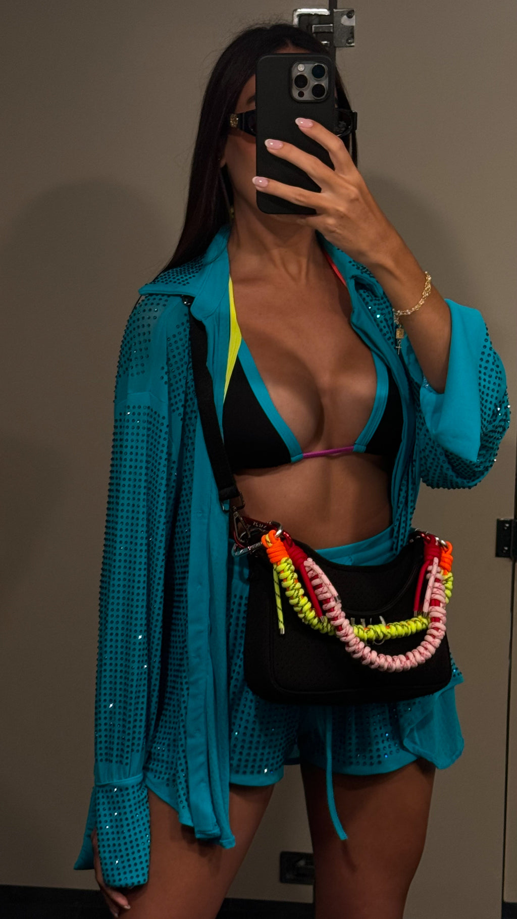 TURQUOISE RHINESTONES SET