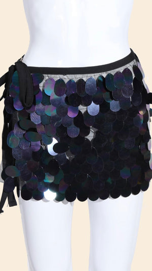 BLACK SEQUIN SARONG