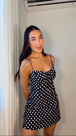 BLACK POLKA DOTS DRESS