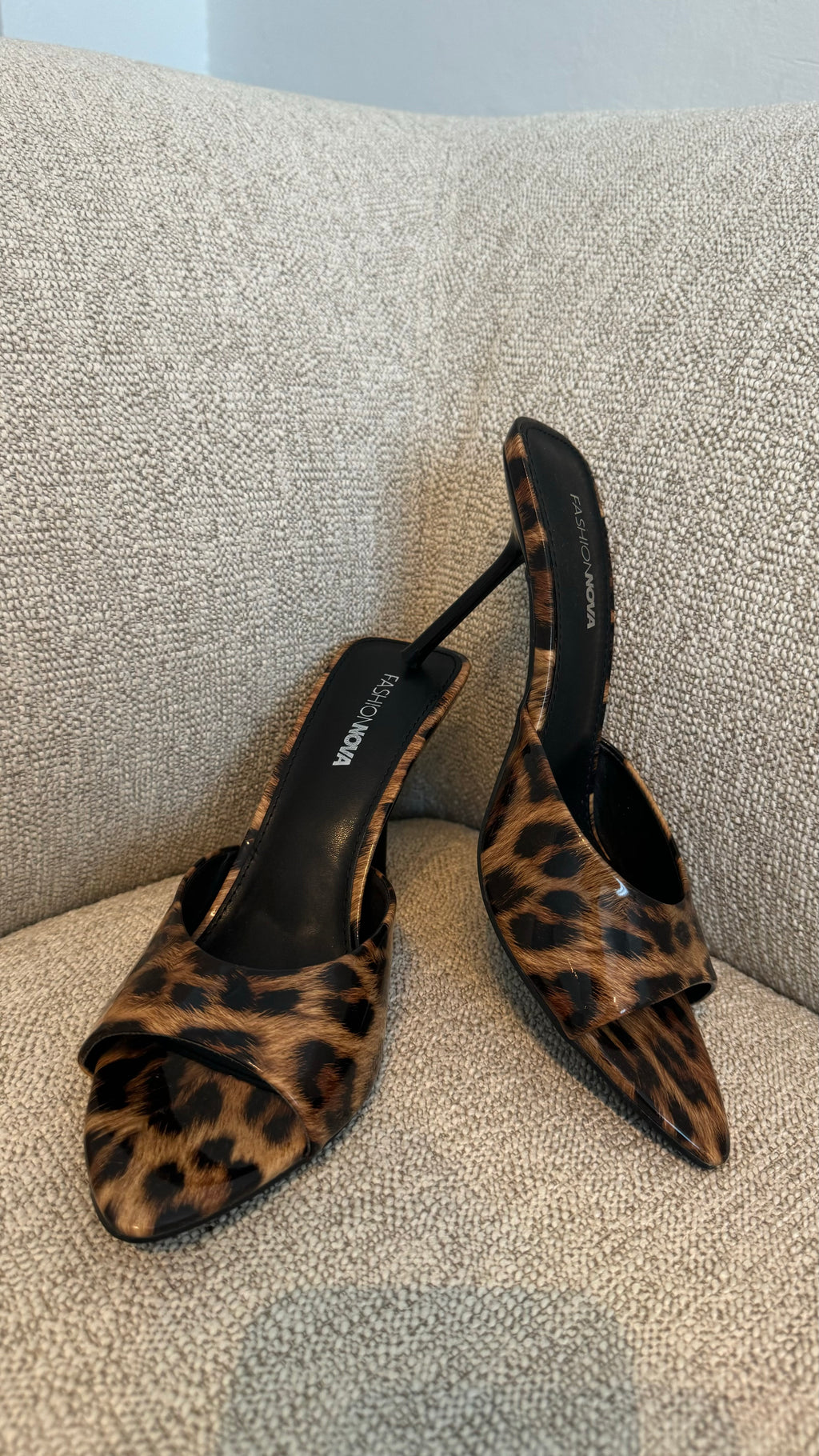 FN animal print mule heels