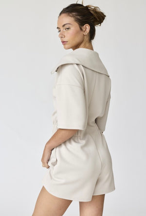 STONE FRONT ZIP-UP ROMPER