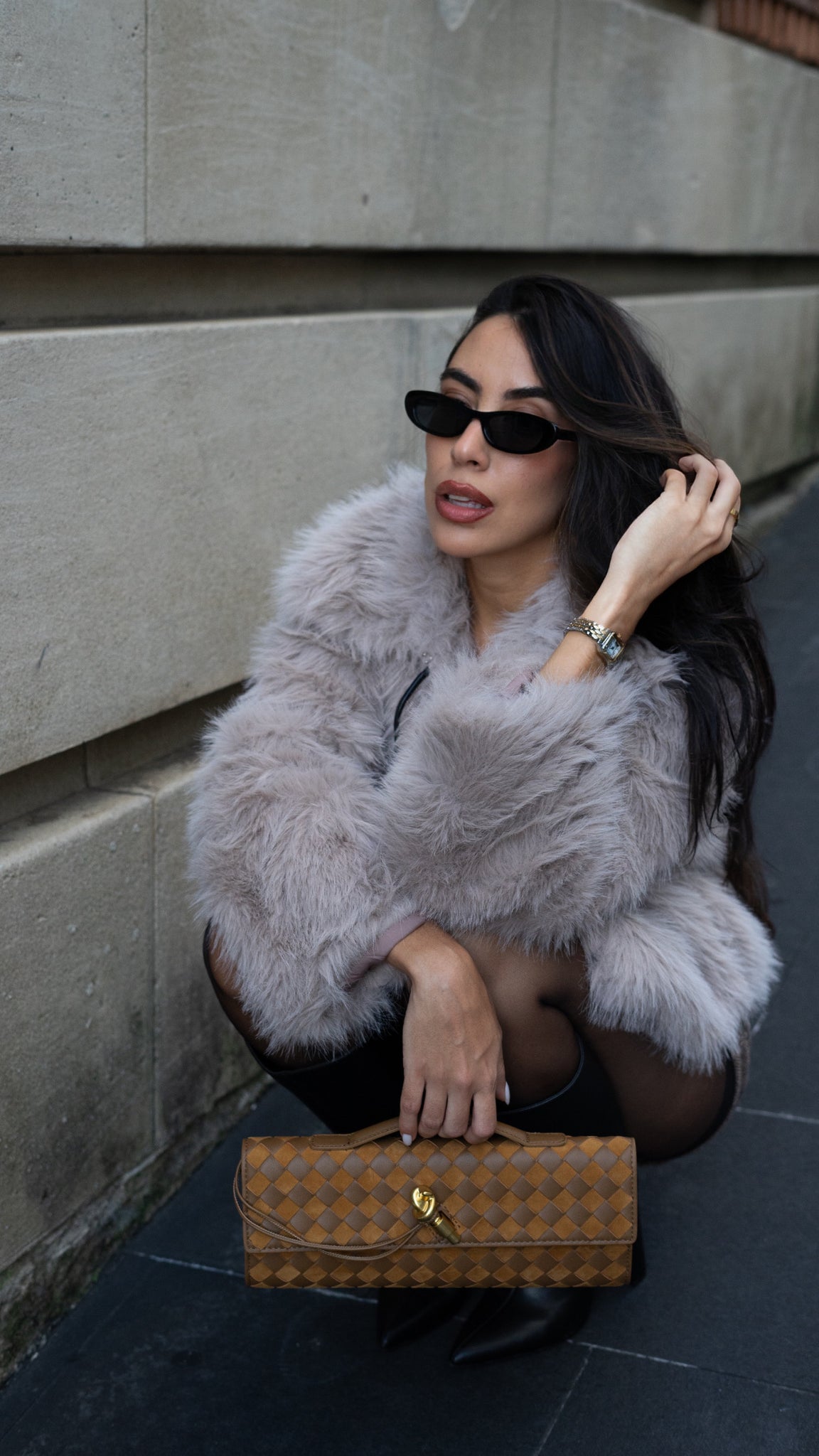 LIGHT MOCHA FAUX FUR JACKET