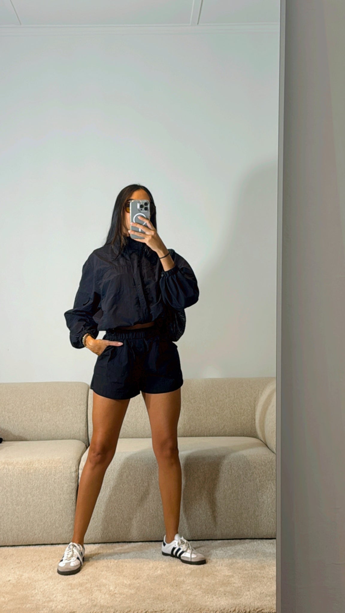 BLACK NYLON BOXER SHORT
