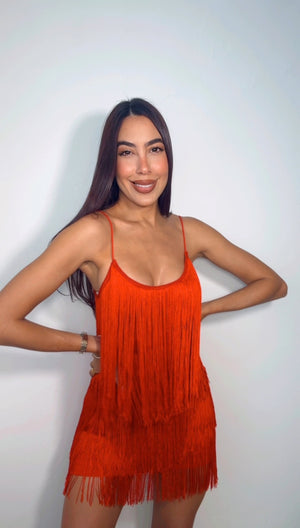 RED FRINGES DRESS