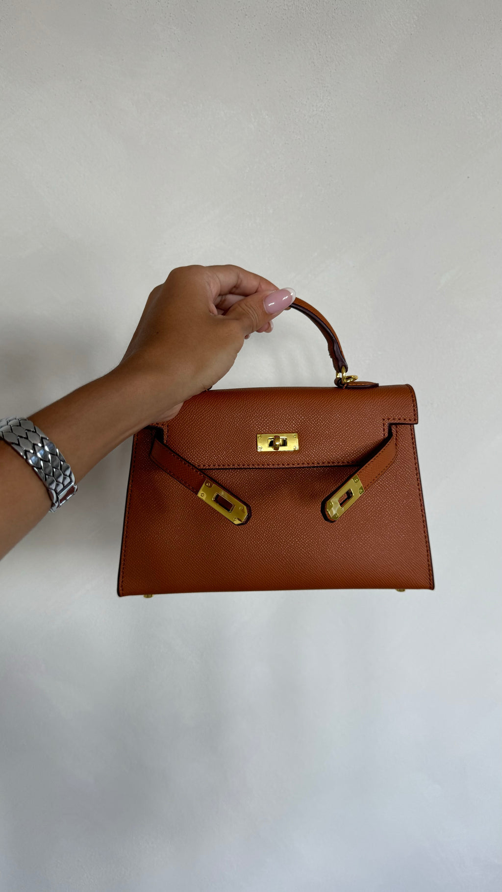 CAMEL TOP-HANDLE MINI BAG 22