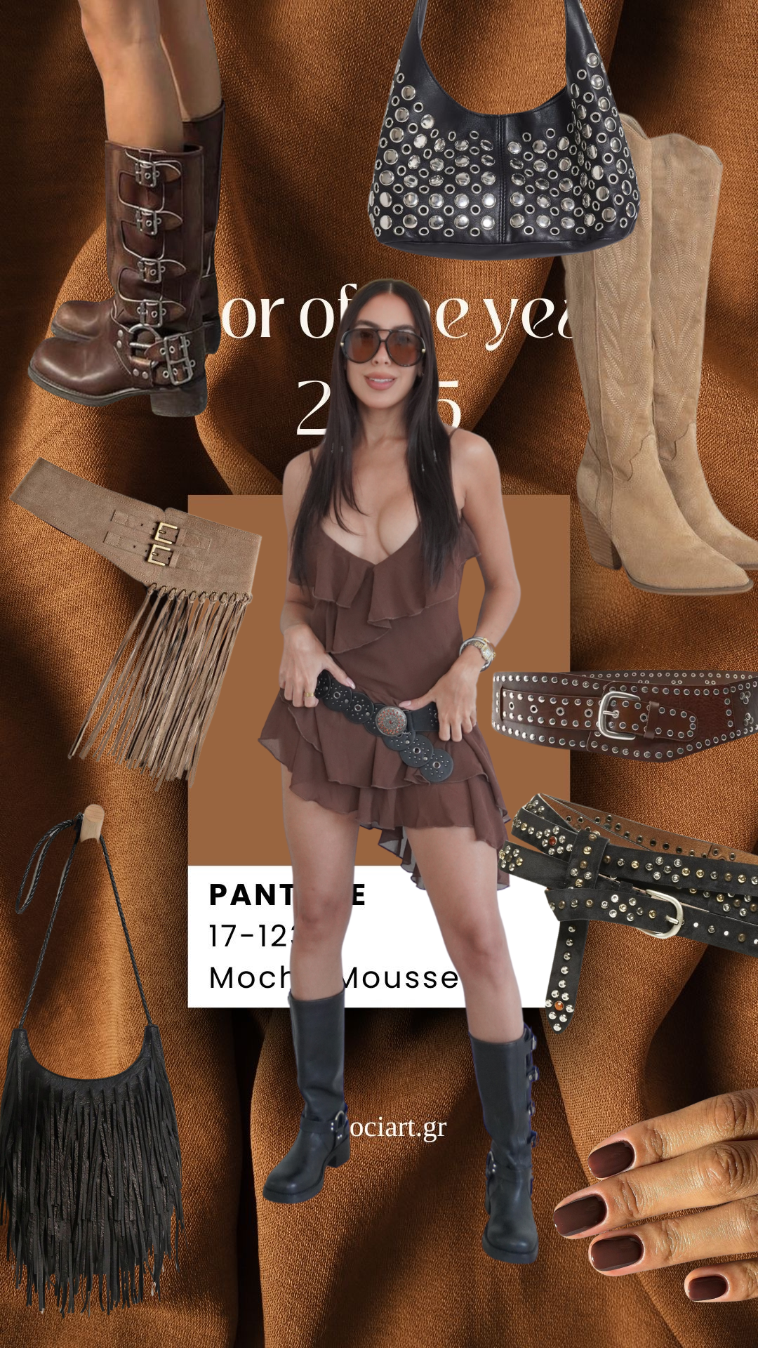 MOCHA MOUSE RUFFLE DRESS
