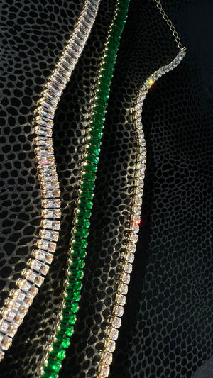 CLEAR|GOLD TENNIS BRACELET